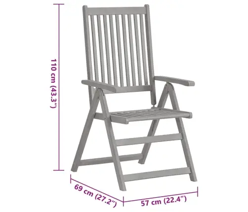 Atlošiamos Sodo Kėdės Su Pagalvėmis, 2Vnt., Akacijos Masyvas
