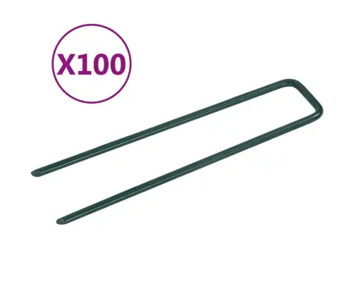 Mākslīgā Zālāja Stiprinājumi, 100 Gab., U-Forma, Dzelzs Vidaxl