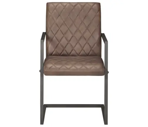 Gembinės Valgomojo Kėdės, 4Vnt., Rudos Spalvos, Tikra Oda