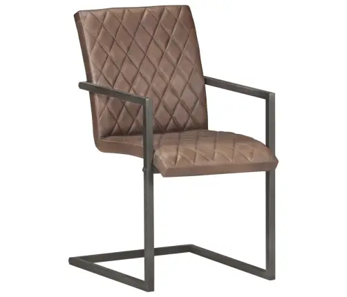 Konsoles Virtuves Krēsli, 6 Gab., Brūna Dabīgā Āda Vidaxl