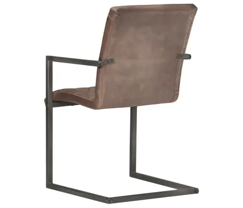 Konsoles Virtuves Krēsli, 6 Gab., Brūna Dabīgā Āda Vidaxl