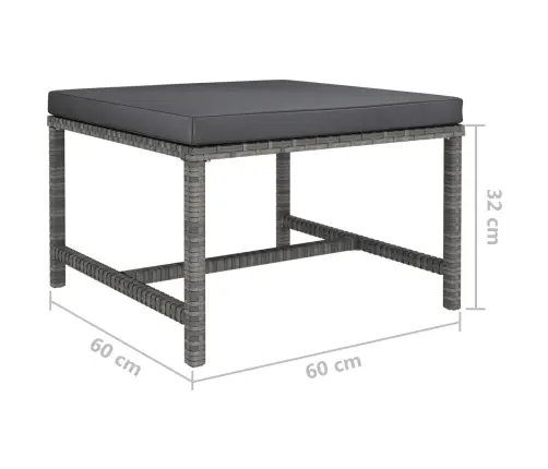 Sodo Komplektas Su Pagalvėlėmis, 6 Dalių, Pilkas, Poliratanas