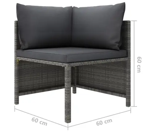 7-Daļīgs Dārza Atpūtas Mēbeļu Komplekts, Pelēka Pe Rotangpalma Vidaxl