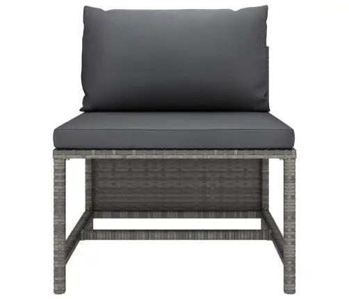 10-Osaline Aiamööblikomplekt Patjadega, Polürotang, Hall