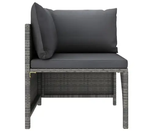 9-Daļīgs Dārza Mēbeļu Komplekts, Pelēka Pe Rotangpalma Vidaxl