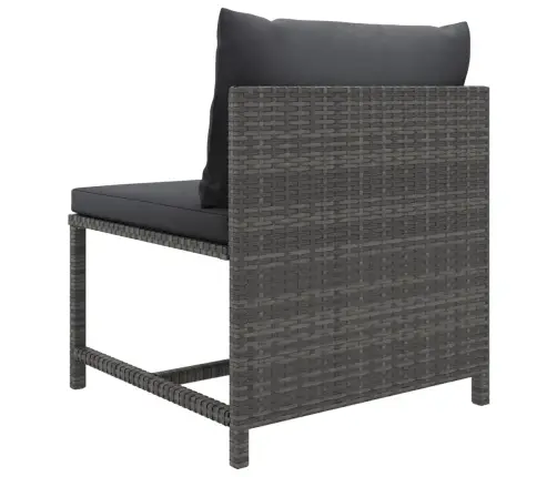 11-Daļīgs Dārza Atpūtas Mēbeļu Komplekts, Pelēka Pe Rotangpalma Vidaxl