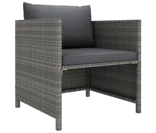 Sodo Komplektas Su Pagalvėlėmis, 12 Dalių, Pilkas, Poliratanas