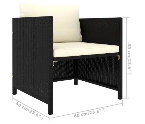 5-Daļīgs Dārza Mēbeļu Komplekts Ar Matračiem, Pe Rotangpalma Vidaxl