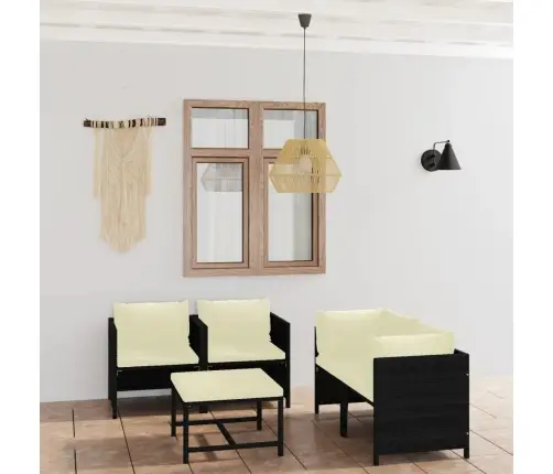 5-Daļīgs Dārza Mēbeļu Komplekts Ar Matračiem, Pe Rotangpalma Vidaxl