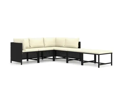 6-Daļīgs Dārza Mēbeļu Komplekts Ar Matračiem, Pe Rotangpalma Vidaxl