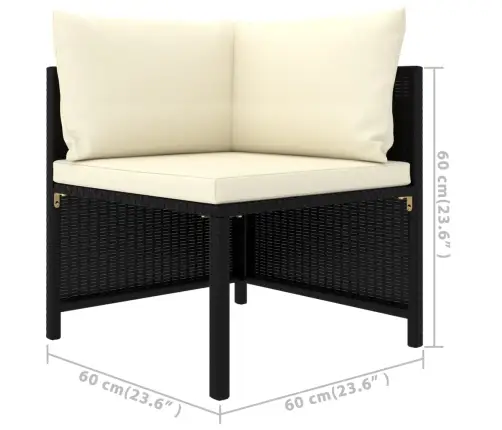 6-Daļīgs Dārza Mēbeļu Komplekts Ar Matračiem, Pe Rotangpalma Vidaxl