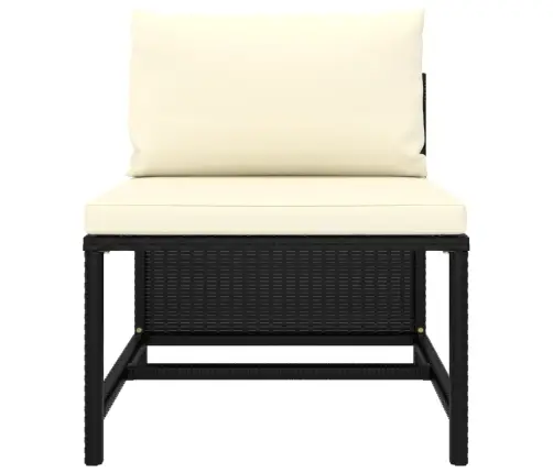 9-Osaline Aiamööblikomplekt Patjadega, Polürotang, Must