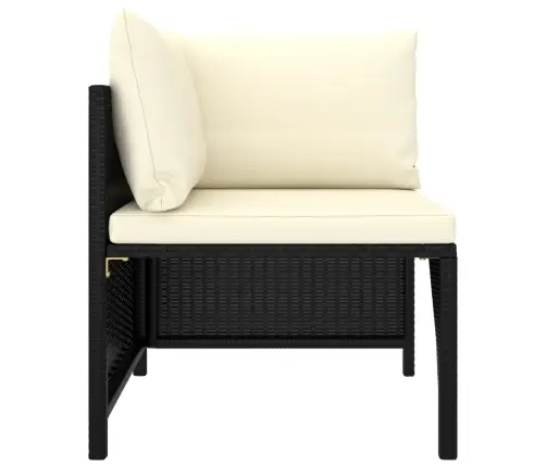 9-Osaline Aiamööblikomplekt Patjadega, Polürotang, Must