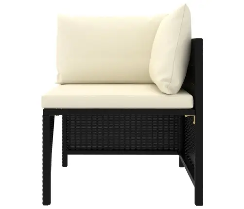 Sodo Komplektas Su Pagalvėlėmis, 8 Dalių, Juodas, Poliratanas