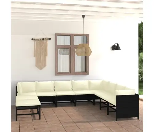 9-Daļīgs Dārza Mēbeļu Komplekts Ar Matračiem, Pe Rotangpalma Vidaxl