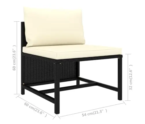 Sodo Komplektas Su Pagalvėlėmis, 11 Dalių, Juodas, Poliratanas