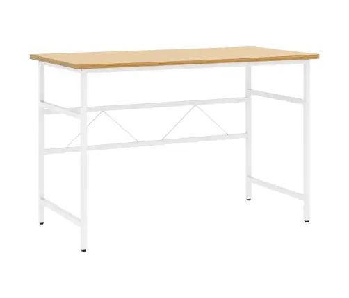 Arvutilaud, Valge Ja Hele Tamm, 105 X 55 X 72 cm Mdf Ja Metall