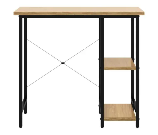Datorgalds, Melna Un Ozolkoka Krāsa, 80X40X72 Cm, Mdf, Metāls Vidaxl