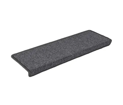 Kāpņu Paklājiņi, 15 Gab., 65X21X4 Cm, Tumši Pelēki, Taisnstūrveida Mala Vidaxl