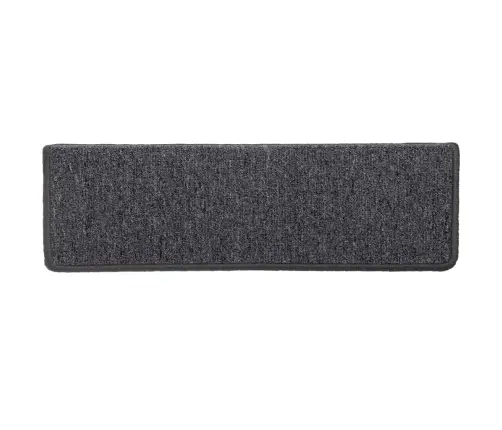 Kāpņu Paklājiņi, 15 Gab., 65X21X4 Cm, Tumši Pelēki, Taisnstūrveida Mala Vidaxl