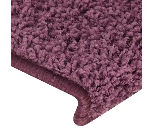 Kāpņu Paklājiņi, 15 Gab., 65X21X4 Cm, Tumši Violeti, Taisnstūrveida Mala Vidaxl