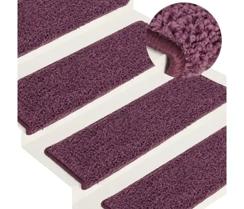 Kāpņu Paklājiņi, 15 Gab., 65X21X4 Cm, Tumši Violeti, Taisnstūrveida Mala Vidaxl Kāpņu Paklājiņi, 15 Gab., 65X21X4 Cm, Tumši Violeti, Taisnstūrveida Mala Vidaxl