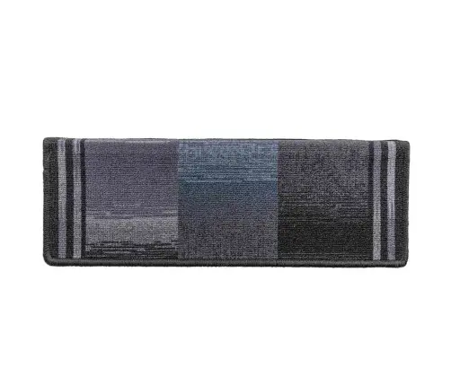 Kāpņu Paklāji, 15 Gab., Pašlīmējoši, 65X21X4Cm, Melni Un Pelēki Vidaxl