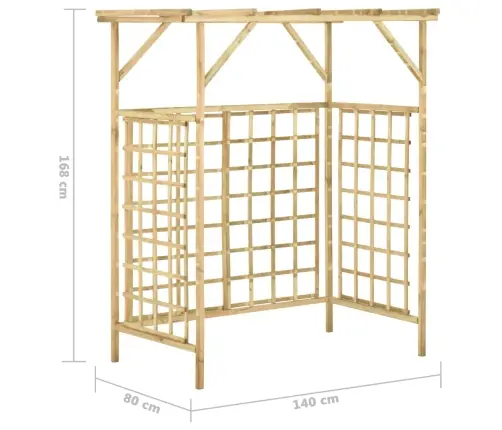Dārza Pergola 2 Atkritumu Tvertnēm, Impregnēts Priedes Koks Vidaxl