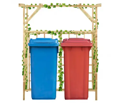 Dārza Pergola 2 Atkritumu Tvertnēm, Impregnēts Priedes Koks Vidaxl