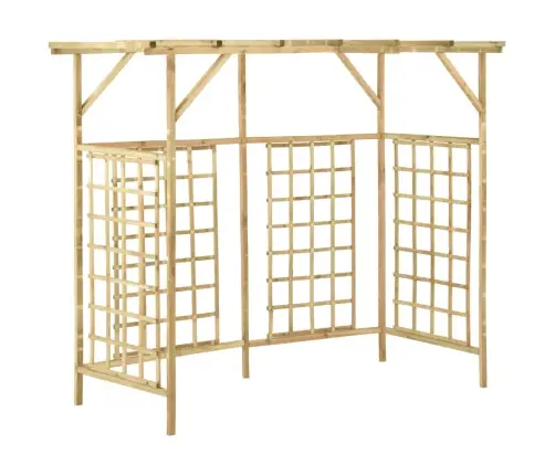 Dārza Pergola 3 Atkritumu Tvertnēm, Impregnēts Priedes Koks Vidaxl