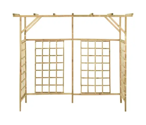 Dārza Pergola 3 Atkritumu Tvertnēm, Impregnēts Priedes Koks Vidaxl