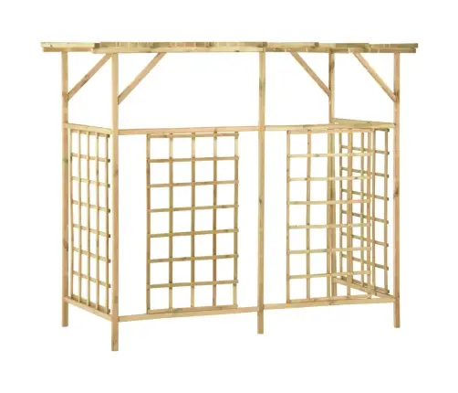 Dārza Pergola 3 Atkritumu Tvertnēm, Impregnēts Priedes Koks Vidaxl