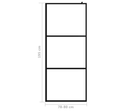 Dušas Siena, Caurspīdīgs Esg Stikls, 80X195 Cm, Melna Vidaxl