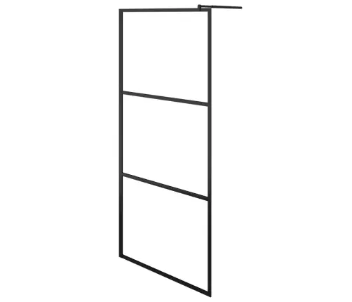 Dušas Siena, Caurspīdīgs Esg Stikls, 90X195 Cm, Melna Vidaxl