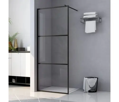 Dušas Siena, Caurspīdīgs Esg Stikls, 100X195 Cm, Melna Vidaxl