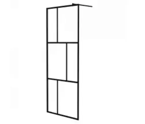 Dušas Siena, Rūdīts Stikls, Melna, 80X195 Cm Vidaxl