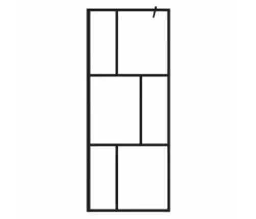 Dušas Siena, Rūdīts Stikls, Melna, 80X195 Cm Vidaxl