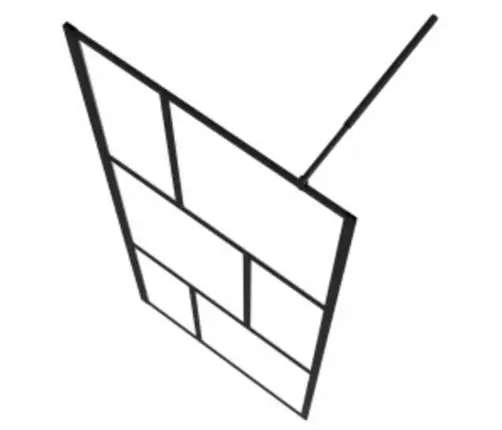 Dušas Siena, Rūdīts Stikls, Melna, 80X195 Cm Vidaxl