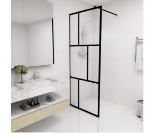 Dušas Siena, Rūdīts Stikls, Melna, 80X195 Cm Vidaxl