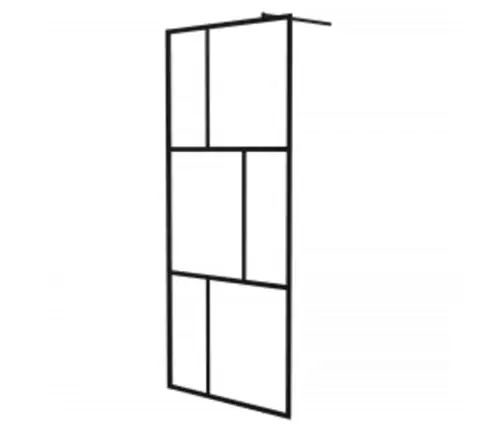 Dušas Siena, Rūdīts Stikls, Melna, 90X195 Cm Vidaxl