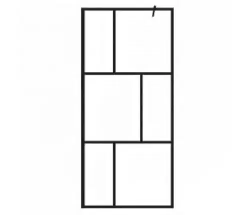 Dušas Siena, Rūdīts Stikls, Melna, 90X195 Cm Vidaxl