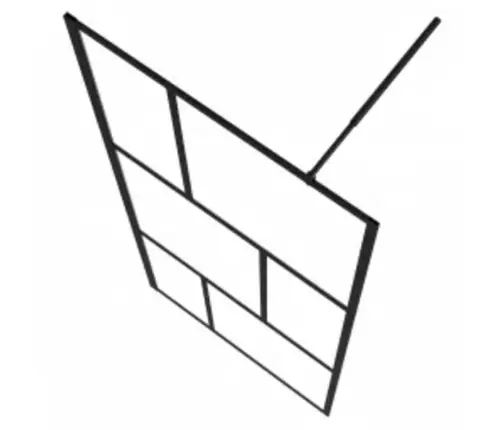 Dušas Siena, Rūdīts Stikls, Melna, 90X195 Cm Vidaxl