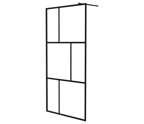 Dušo Sienelė Su Grūdintu Stiklu, Juodos Spalvos, 100X195Cm