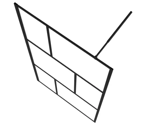 Dušo Sienelė Su Grūdintu Stiklu, Juodos Spalvos, 100X195Cm