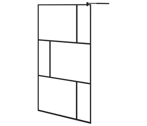Dušas Siena, Rūdīts Stikls, Melna, 115X195 Cm Vidaxl
