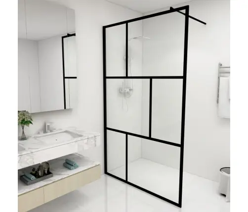 Dušas Siena, Rūdīts Stikls, Melna, 115X195 Cm Vidaxl