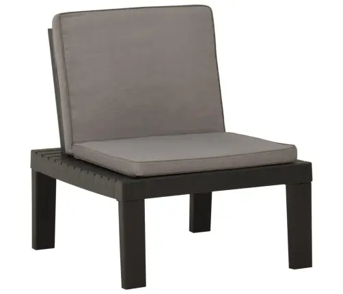 Dārza Atpūtas Krēsli Ar Matračiem, 2 Gab., Pelēka Plastmasa Vidaxl