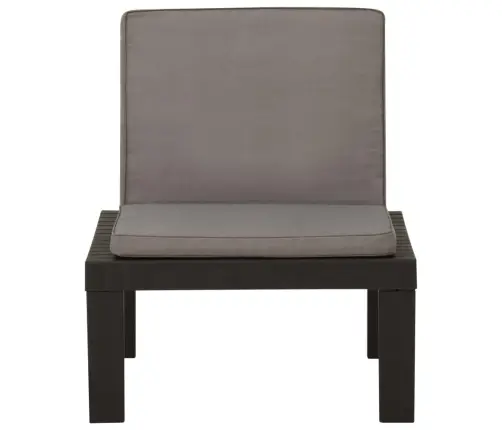 Dārza Atpūtas Krēsli Ar Matračiem, 2 Gab., Pelēka Plastmasa Vidaxl