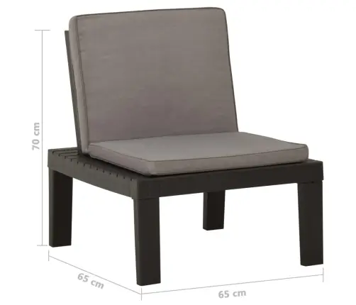 Dārza Atpūtas Krēsli Ar Matračiem, 2 Gab., Pelēka Plastmasa Vidaxl