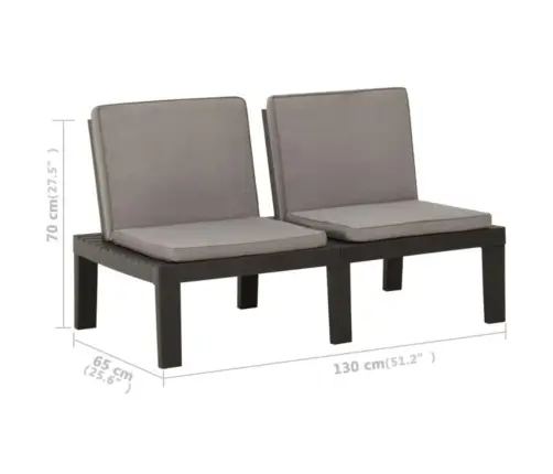 Poilsio Komplektas Su Pagalvėmis, 3 Dalių, Pilkas, Plastikas